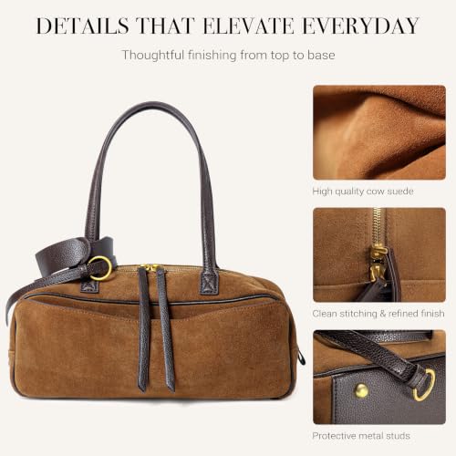 Womens Suede Leather East West Bag