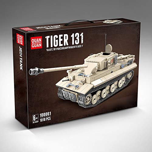 Flye Militär Panzer Bausteine für Tiger 131, QUANGUAN 100061, 1018 Klemmbausteine Militärischer Panzer Bausteine Kit… – Bild 3
