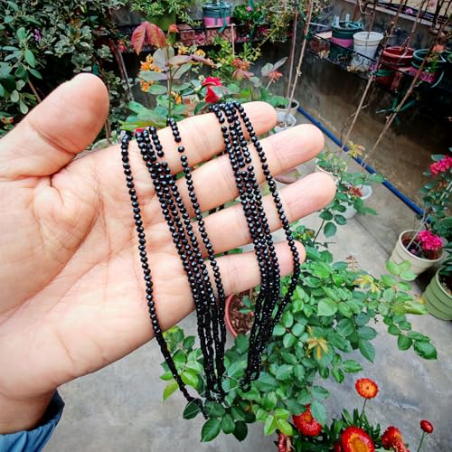 Image of 2mm Rondelle Glass Beads for Jewelry Making, Faceted Briolette Crytal Spacer Beads for Bracelet Necklace Earring, Black 1200pcs