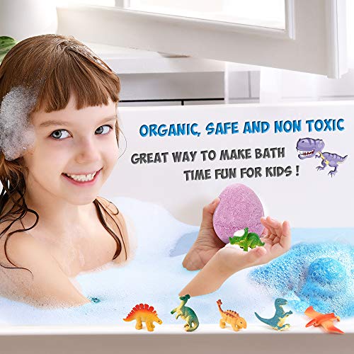Badebomben Kinder 6 Dino Ei Badekugeln Geschenk Set Bath Bomb Surprise Toys Badezusatz Sprudel Schaumbäder Spielzeug Badekugel Geschenk ab 7 8 9 10 Jahre