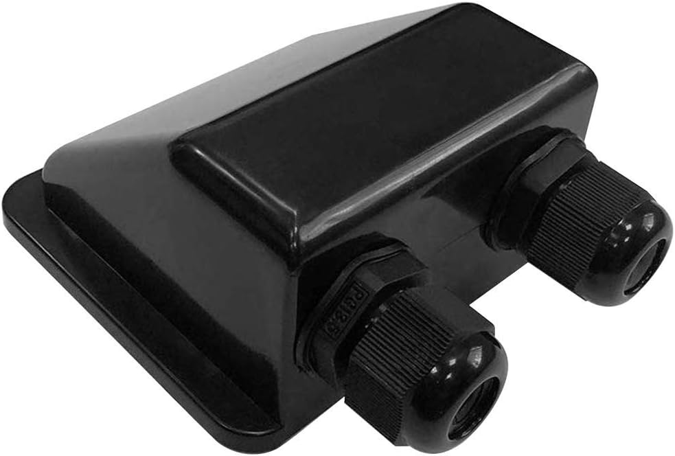 nakw88 Solar Double Cable Entry Gland,Cable Entry Gland Box,Universal Motorhome Boat Marine Roof For Caravans Black