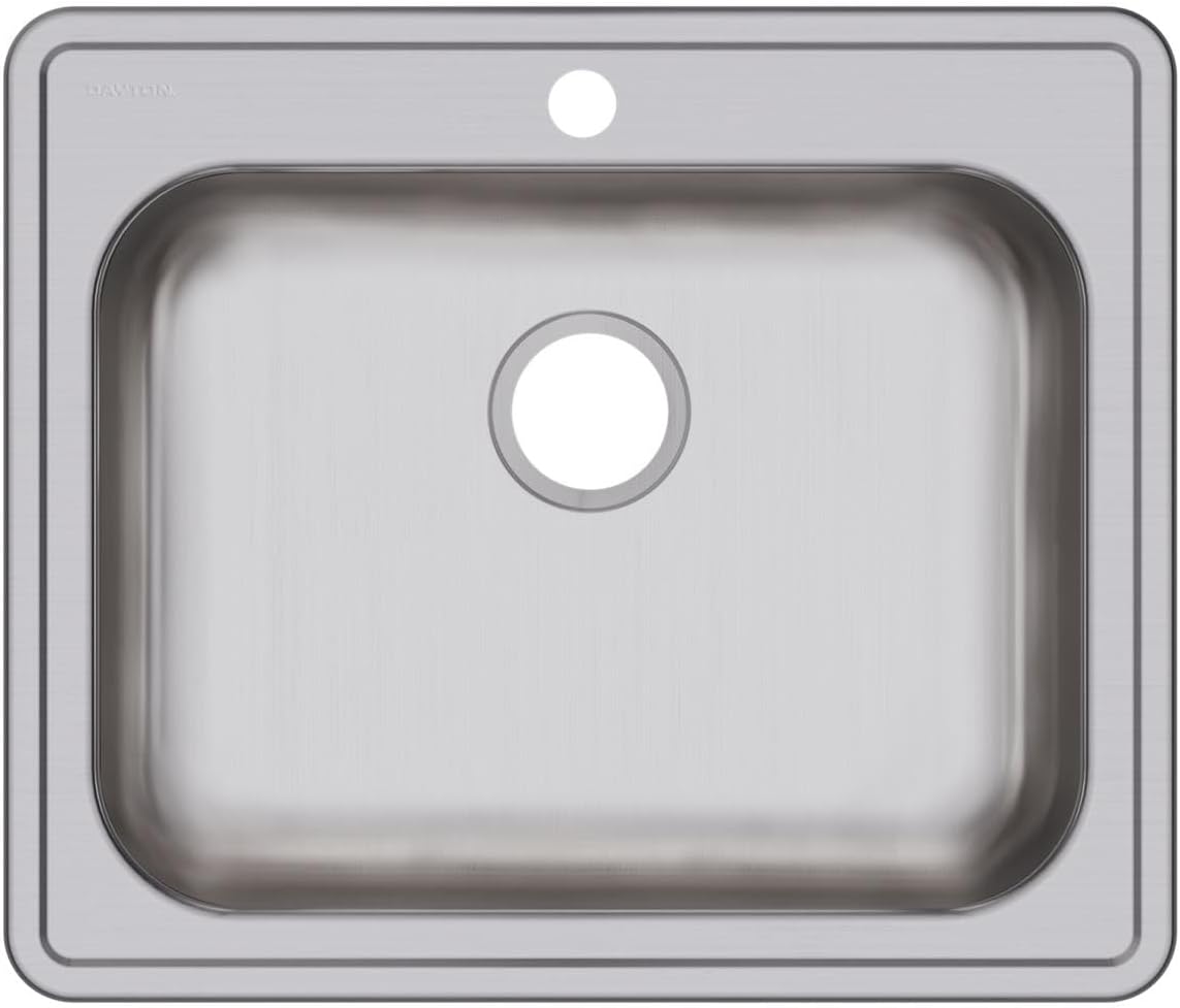 Elkay GE125211 Dayton Single Bowl Drop-in Stainless Steel Sink , 25 x 21