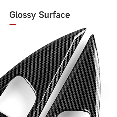 Image of Car Inner Door Bowl Decals for Honda Civic 2016-2021 10th Gen Accessories ABS Carbon Fiber Stickers, NOT for Hatchback