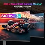 KTC 32 Inch 240Hz Curved Gaming Monitor, 2K 1440P Computer PC Monitor with 1000R 1ms Frameless, Adaptive Sync,122% sRGB, HDMI, DisplayPort, Tilt Adjustable, H32S25E - Image 2