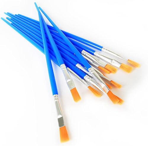 Ciieeo Juego de 50 pinceles de acuarela para niños y niñas, herramientas de pintura de arte de pelo de nailon, juego de pinceles planos pequeños