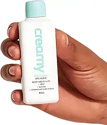 Solução Facial Creamy Ácido Salicílico 2% – 90ml | Tônico antiacne com Tea Tree, Zinco, Xilitol e Complexo Pre e Pró-biótico | Limpeza profunda e controle da oleosidade