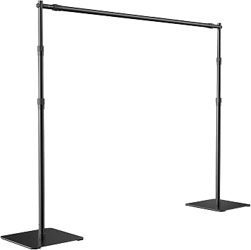 Photo Backdrop Stand Heavy Duty, Adjustable 10*8ft Back Drop Stand for Party, Sturdy Pipe and Drape Stand, Versatile Flower Wall Backdrop Frame for Wedding, Baby Shower, Birthday, Trade Shows