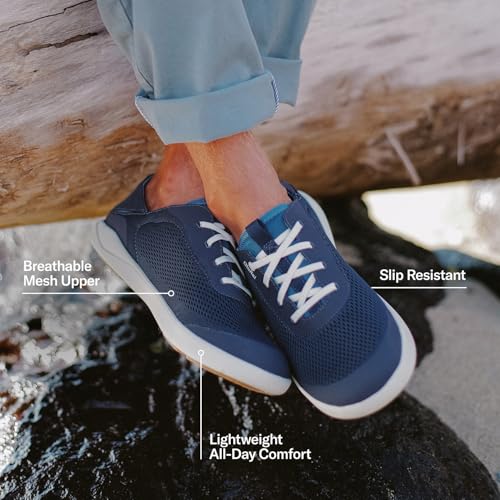Image of OluKai Moku Pae Slip-On Men's Boat Shoes, Breathable Mesh Deck Shoes, Lightweight Water-Friendly Beach Sneakers for All-Day Comfort
