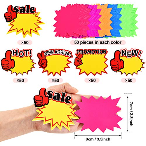 500 Pieces Burst Signs Fluorescent Signs Blank Star Shape Retail Sale Tags Burst Paper Signs For Retail Party Favors (500 Pieces, Regular Shape) #TOP5