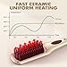 Hair Straightener Brush, MiroPure Ionic Hair Straightener Comb with 16 Temp, Auto-Off & Anti-Scald & Effective Hair Care, MCH Heating Hair Straightening Brush for Women