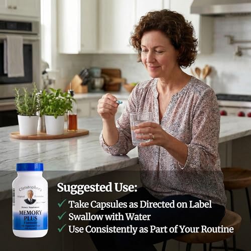 Image of Christopher's Original Formulas Memory Plus Herbal Blend - Brain Supplements for Memory & Focus - Supports Cognitive Function, Energy, & Alertness