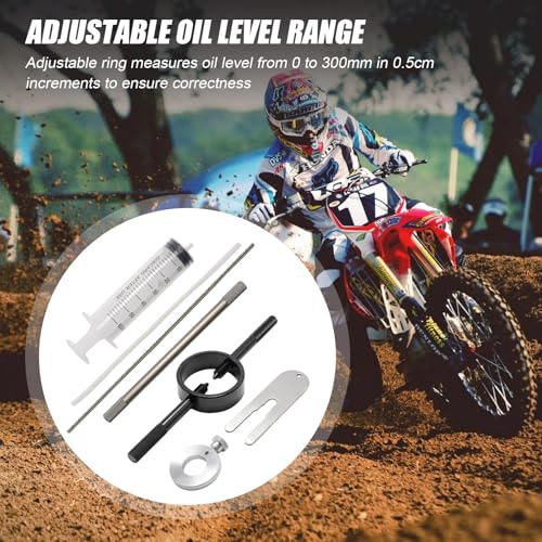 Image of Fork Service Tool Kit, Universal Fork Oil Level Tool, Fork Spring Compressor Damper Rod Bleed Tool Fits Most Street Motorcycles (Fork + Spring Compressor + Damper Rod Bleed Tool)