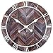 Price comparison product image NexTime Wall Clock-Ø 58 cm Metal-Dark Wood-'Roman Vintage', Brown, 58