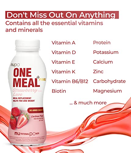 NUPO One Meal +Prime Strawberry Love – Ready-to-Drink Shake - Tasty Meal Replacement Shake with 24 Vitamins and Minerals - High in Protein - No Added Sugar - 12 x 330ml - Image 6