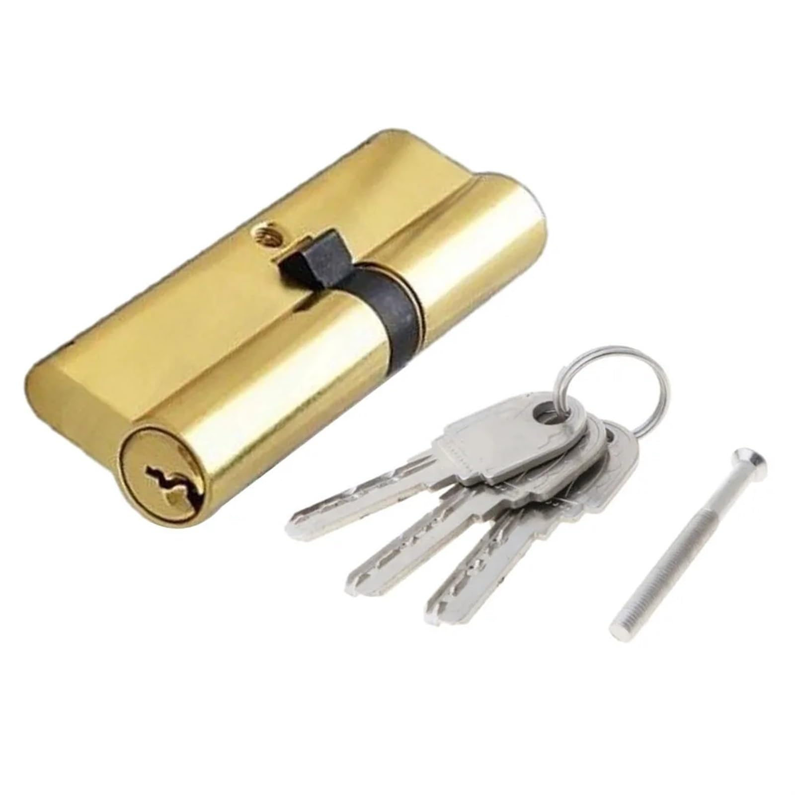 Violdhhjk Gold Lock Cylinder Double Lock Door Security Lock Cylinder Key Anti-Theft Entry Door Lock Cylinder 70 * 29Mm For Home Door Hardware