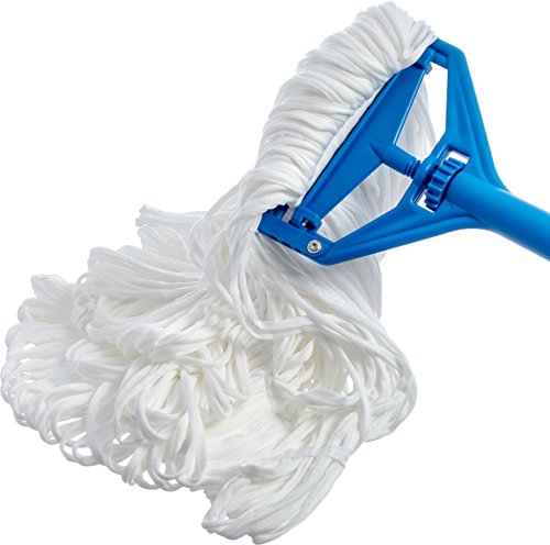 Image of Carlisle FoodService Products 36932000 Cotton Blend Medium Rough Surface Narrow Band Mop, 12 inch Length, White (Pack of 12)
