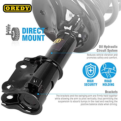 Oredy Pair (2) Front Struts Assembly With Coil Spring Compatible With 2000-2006 Hyundai Elantra #TOP4