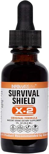 Suplemento naciente de yodo Survival Shield X-2 (1 onza) Potente soporte para la tiroides, mejora la energía y el metabolismo - Gotas de líquidos