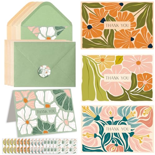 24 Pack Thank You Cards with Envelopes - Blank Stylish papers for...