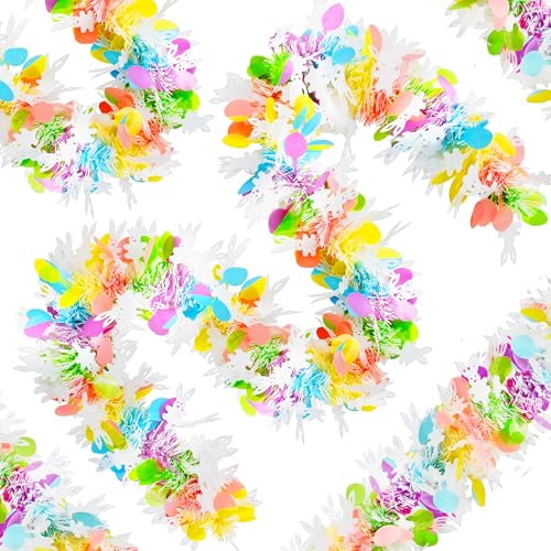 Image of 50FT Easter Tinsel Garland Hanging Streamers Decorations for Tree Stairs Mantle Hanging Oranment Outdoor Indoor Party Supplies