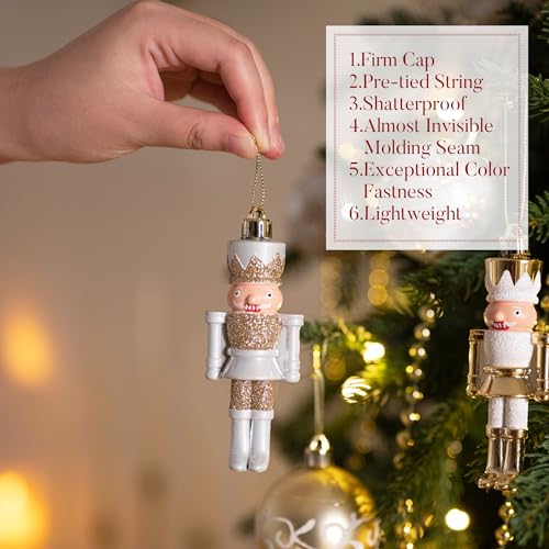 Boules de Noël blanc et or de luxe incassables Valery Madelyn - 6