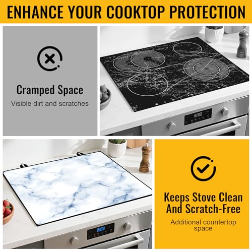 Image of Stove Top Cover for Electric Stove,Glass Stove Top Cover, Heat Resistant Glass Cooktop Cover, Stovetop Protector, Kitchen Decor, Dish Drying Mats Cover for Ceramic Washer Top 28.5x20.5 inch