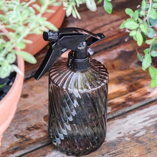 Image of OFFIDIX Fine Mist Plant Mister,Handheld Pressure Glass Spray Bottles,0.45L /15.22oz Watering Can with Adjustable Nozzle for Outdoor Indoor Gardening and Cleaning Work(Diagonal Gray)