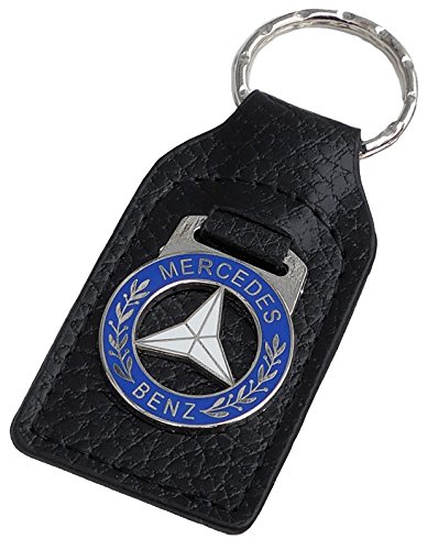 Mercedes Leather and Enamel Key Ring Key Fob