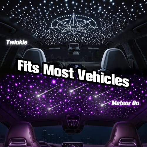 Image of CHINLY 2 in 1 Meteor Twinkle 1000pcs 9.8ft 0.03in Fiber Optic Lights Star Headliner Kit+Shooting Stars Light kit, Music Mode Bluetooth APP Control Remote, RGBW Star Lights for Star Headliner