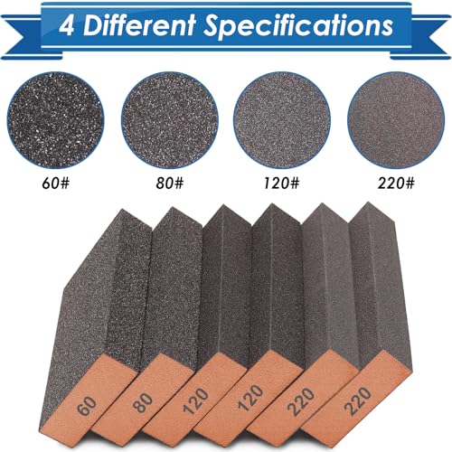image for Eoppen 6Pcs Sanding Sponge 60 80 120 220 Coarse Medium Fine Grit Sandi