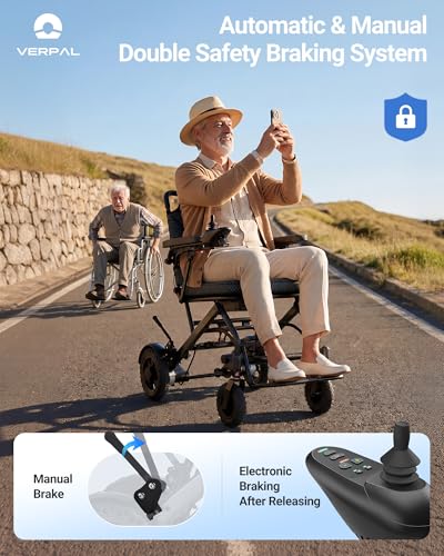 Image of 32lbs Lightweight Electric Wheelchair, Foldable Electric Wheelchair for Adults, Seniors, 360W Dual Motor Power Wheelchair 12.5 Miles for Travel, Park Hospital, 220 lbs Capacity-6Ah 16.5 inch Seat