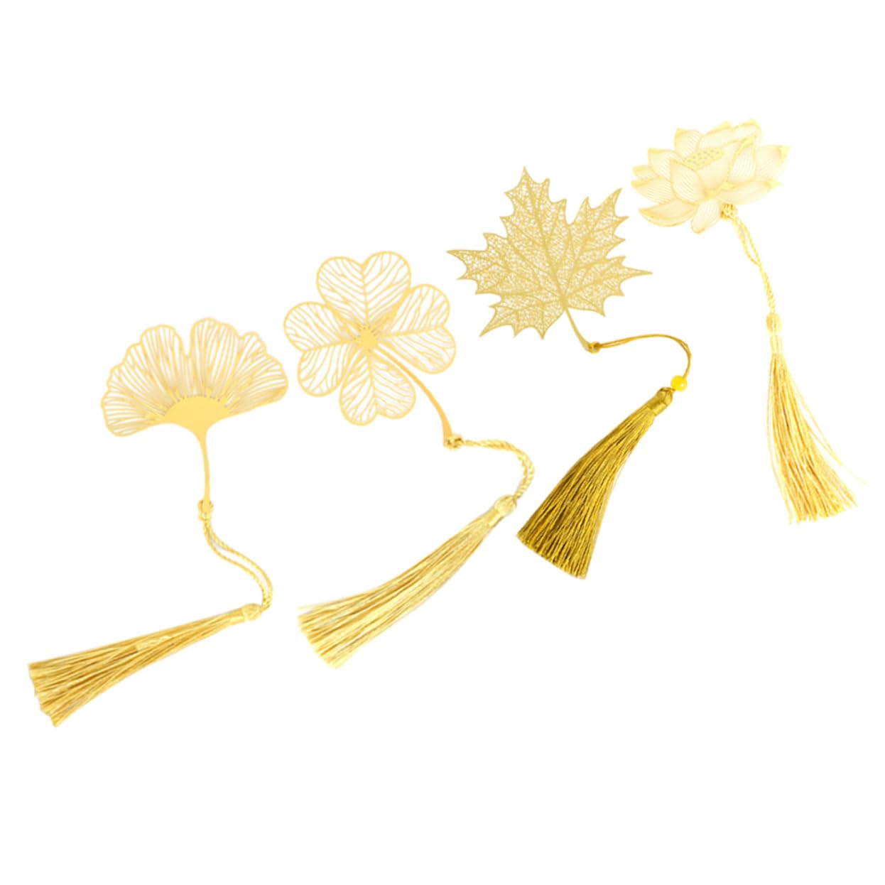Ciieeo 16pièces Marque-pages Métalliques Créatifs Érable Ginkgo Lotus Et Fleur De Lotus Accessoires De Lecture Élégants Pour Femmes Pour Étudiants Et Amateurs