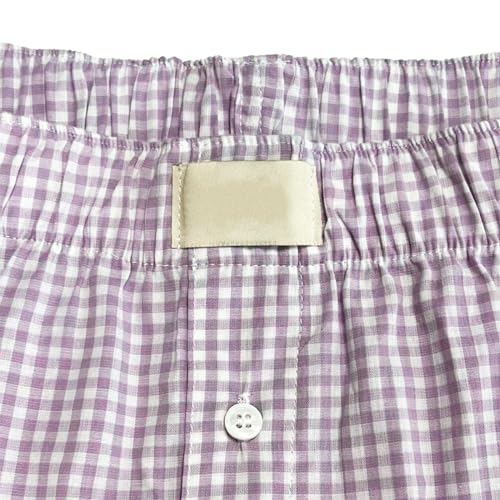 Image of Women Y2k Gingham Boxer Shorts Plaid Striped Cute Mini Bloomers Elastic Waist Loose Fit Summer Shorts