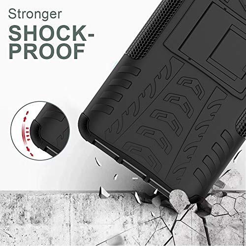 Yiakeng iPhone 11 Cases, iPhone 11 Case, and Tempered Glass Screen Protector, Shockproof Silicone Protective with Kickstand for iPhone 11 Phone Case (Black)