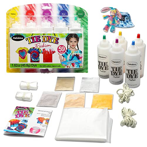 Kit de teñido de 5 colores con incluye estuche de almacenamiento y todos los accesorios, el juego de manualidades perfecto para teñir telas, ropa, juegos de manualidades creativas para niños y adultos