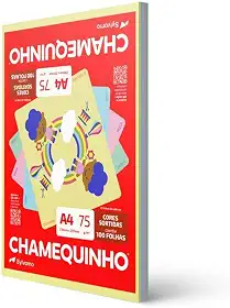 Papel Sulfite A4, Colorido, Chamequinho, 75 gramas, 4 Cores, 210x297 mm, International Paper, Chamex, 29883, 100 Folhas