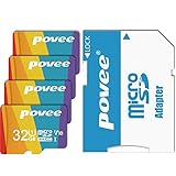 4 Pack of 32GB MicroSD Card with Adapter,U3 A1 MicroSDXC Card 667X High Speed Up to 100MB/s UHS-I Micro SD 128 GB UHS-1 Memory Card for Android Smartphone Nintendo Galaxy Fire and Gopro