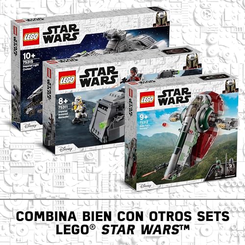 LEGO 75312 Star Wars Nave Estelar de Boba Fett, Juguete de Construcción para Niños a Partir de 9 Años, Modelo Mandalorian con 2 Minifiguras - imagen 8