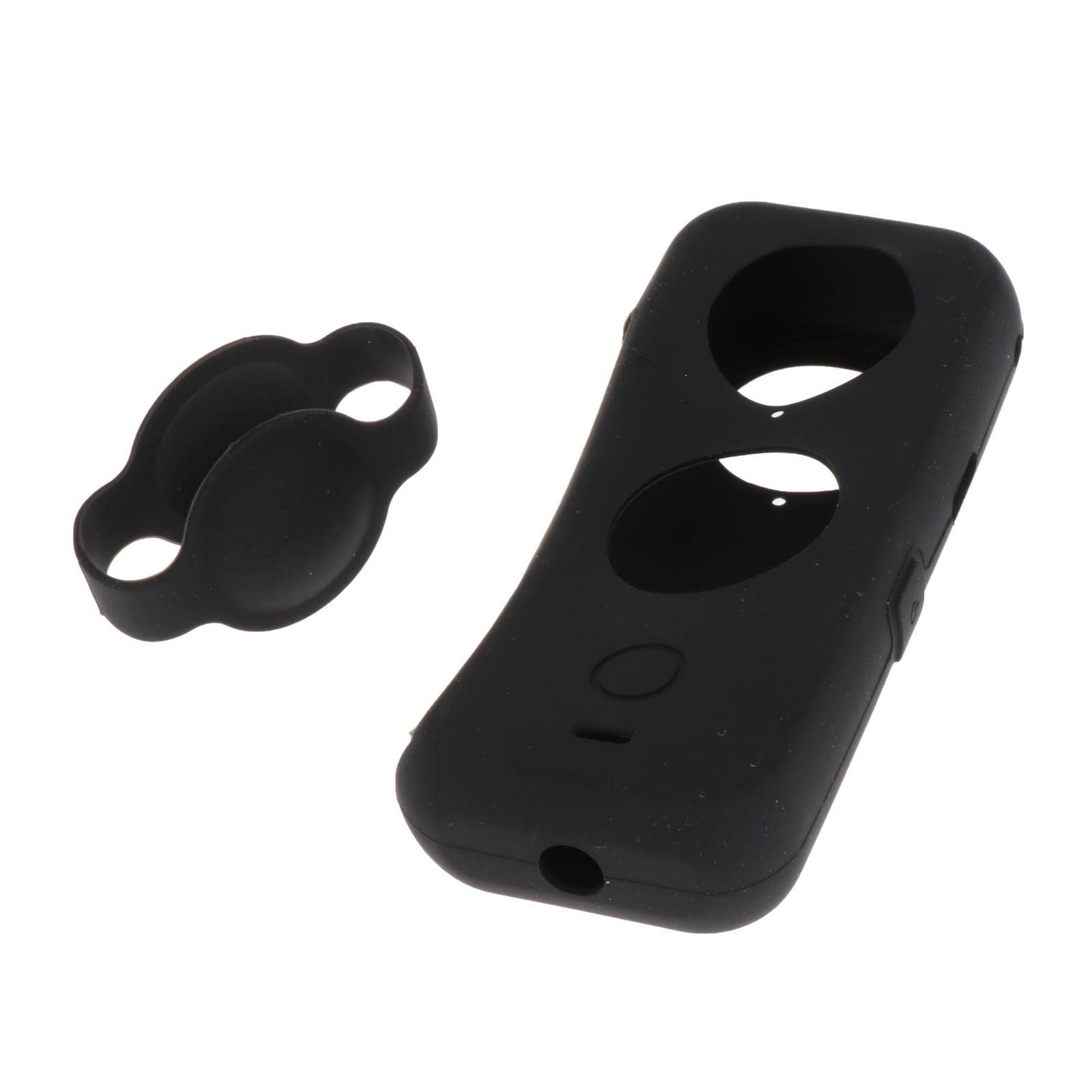 Custodia in silicone antigraffio per una fotocamera tascabile x2 accessori nero, Set da 5 (nero), See Description, come descrizione