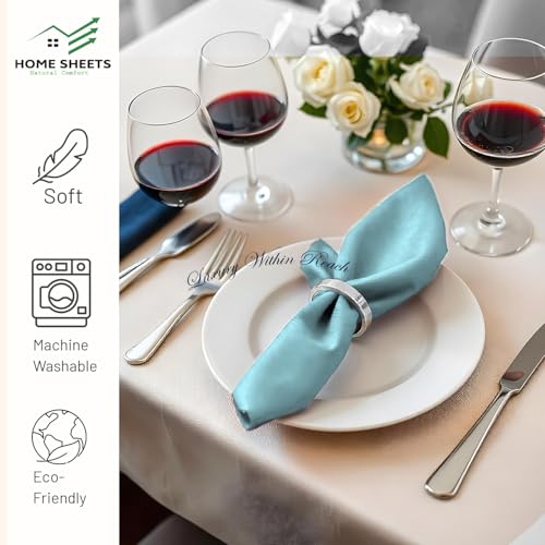Image of 100% Cotton Dinner Napkins 12x12 Inch, Soft & Durable, Reusable Cloth Napkins for Dining, Events, and Everyday Use (SKU Blue, Set of 50 (12x12))