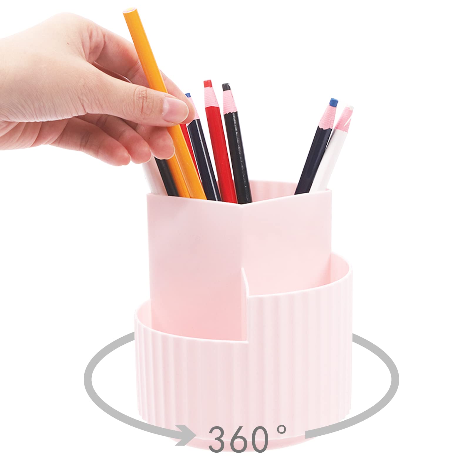 Tanstic 1Pc Pink Rotating Pen Holder