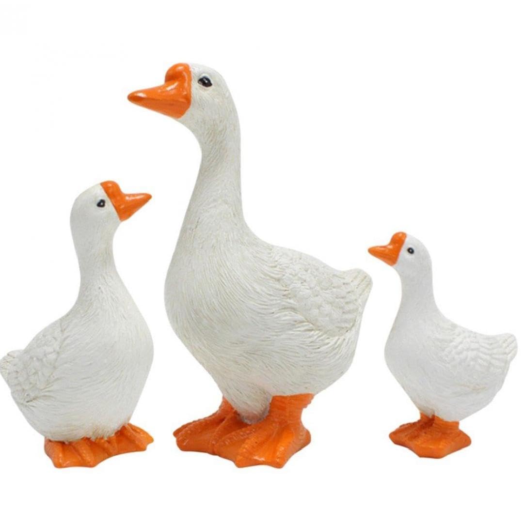 Amazon.co.jp: 白ガチョウの置物 家畜 置物 ガチョウ像 樹脂