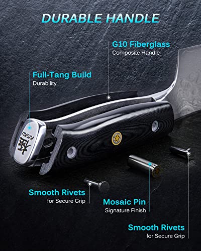 Kyoku Gin Series Chef Knife, 8" All Purpose Kitchen Knife, Japanese Vg10 Damascus Stainless Steel Knife With Silver Ion Blade G10 Handle Mosaic Pin, Professional Knife For Meat Fruit Vegetables #TOP5