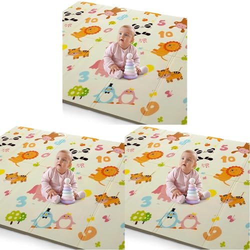 Image of LuvLap Jungle Time Double Sided Water Proof Baby Floor Mat, Multicolor, Reversible Floor mats for Kids, Baby mats for Floor, Crawling Baby, Extra Large Size, 6'5 inch x 4'10 inch (195.5cmx147cm), 0.8cm Thick