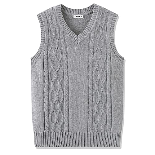 Image of JSTEX Boys Sweater Vest 100% Cotton Kids Uniform Vest V-Neck Sleeveless Knit Pullover for Boy Girls Toddler Size 4-14