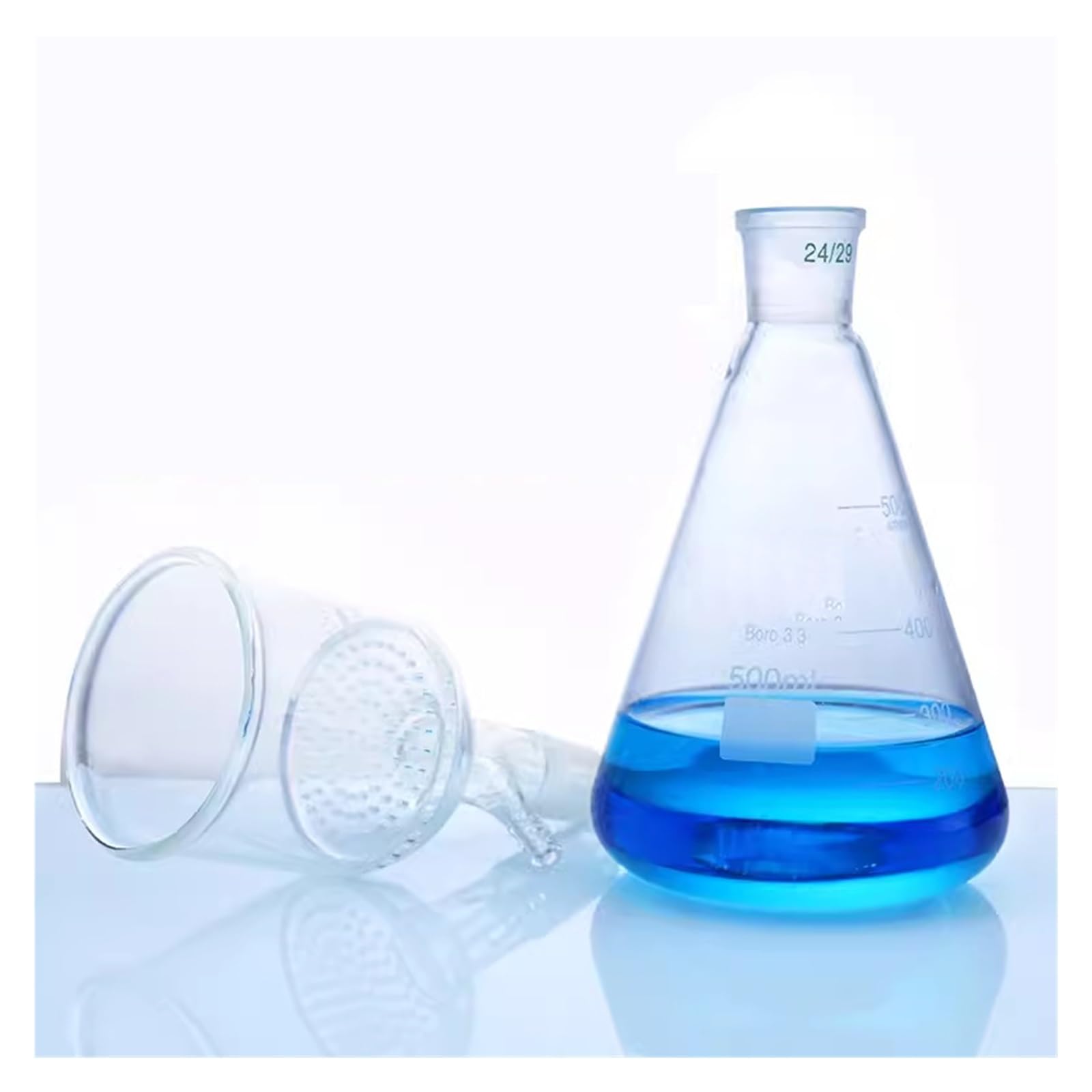 Plaque de verre, carottier à Brinell, entonnoir, dispositif de filtration par aspiration, flacon Erlenmeyer à ouverture standard, filtre à aspiration, bouteille filtrante(1000ml with 500ml)