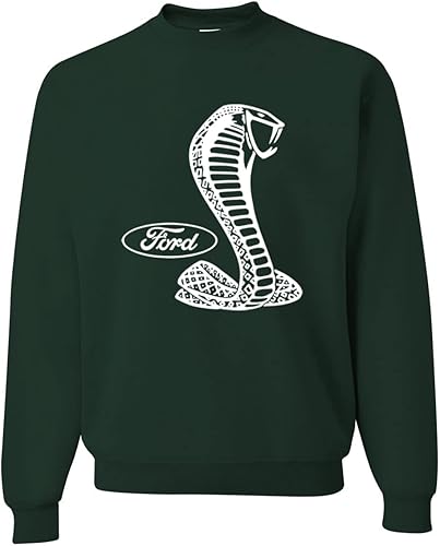 Wild Bobby Retro Ford Shelby Cobra Emblem Vintage White Logo Cars and Trucks Unisex Crewneck Graphic Sweatshirt