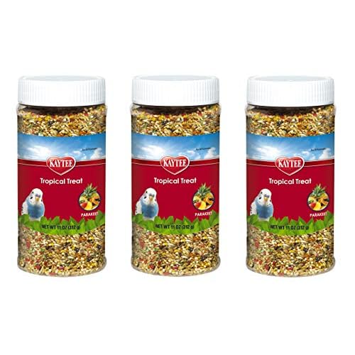 Kaytee 3 Pack of Tropical Treat, 11 Ounces each, Millet Grain and Fruit Snack for All Parakeets