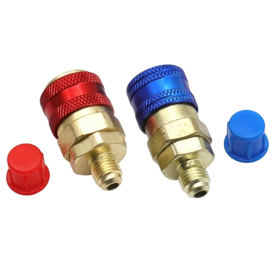 Conector Rápido Automotriz Teninch R134A para Alta y Baja Presión, Adaptador de Cobre para Sistemas de Aire Acondicionado miniatura 3