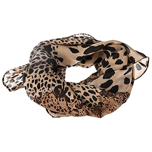 EHOTER Leopardenmuster Damen Schals Damen Tücher Halstuch Scarf Winterschal Pashmina Seidenschal Umhangtuch Weich Elegant Lange Hochzeit Party Zubehör Geschenke für Frauen